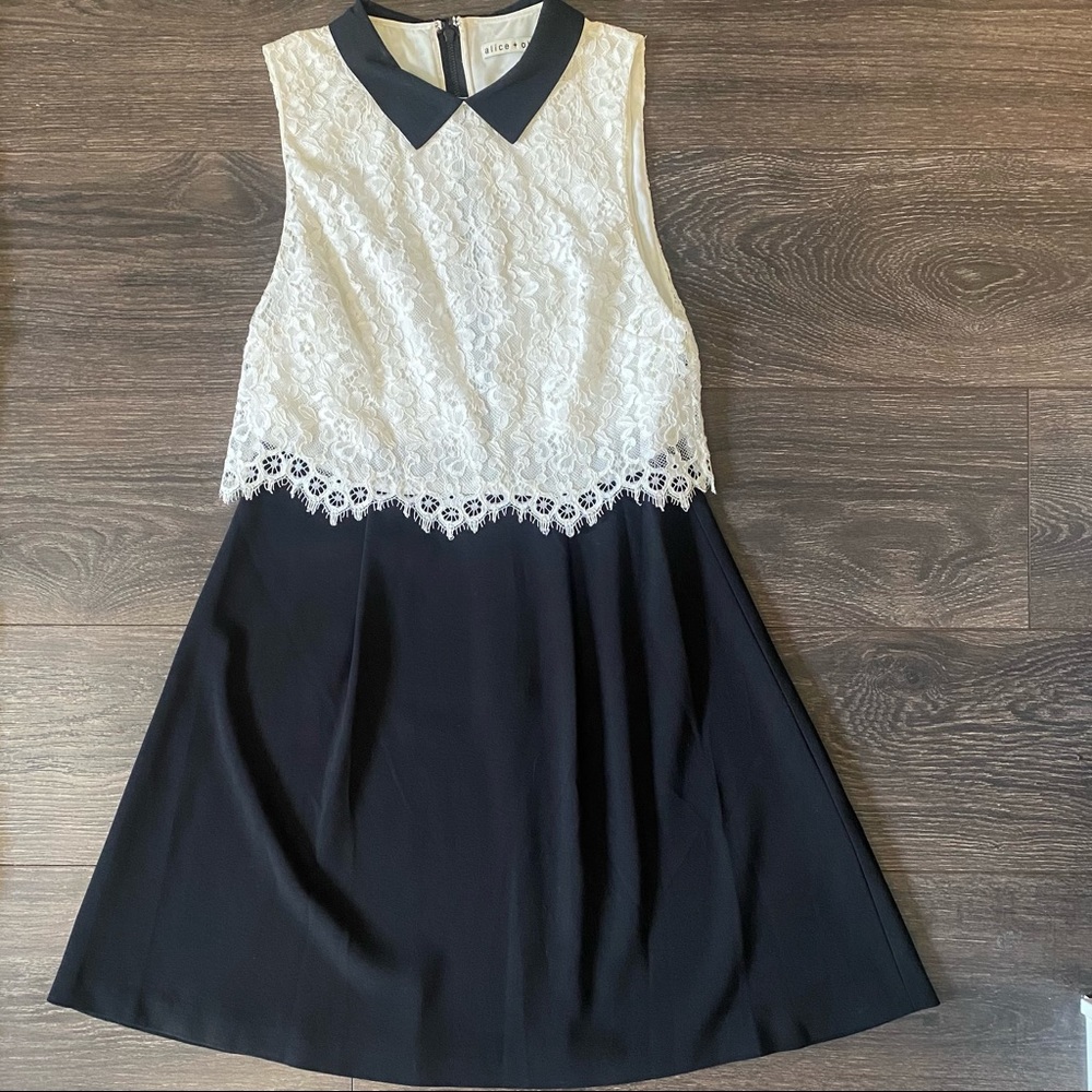 Alice + Olivia Lace Collared Dress